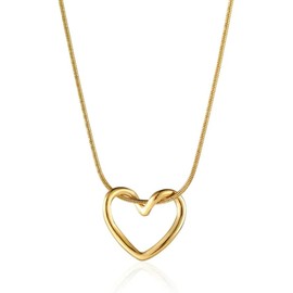 Collares para Mujer Chapado en Oro 18K, Collar de Corazón, Regalos para Mujer, Regalo Elegante para Aniversario, Cumpleaños o San Valentín, Cadena de Oro y Plata, Joyería y Accesorios para Mujer.