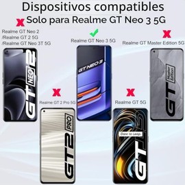Ibywind para Realme GT Neo 3 5G 6.7, 2 Protector Pantalla1 Protector Cámara1 Protector Trasera Fibra Carbono,Cristal Templado