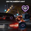 Car LED Ambient Light, Solar-Powered Heart-Shaped LED Neon Light, 5