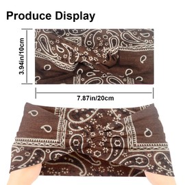 4PCS 10cm Wide Headbands for Women, Fashion Stretchy Boho Head Bands for Women's Hair, Soft Fabric Sports Ladies Hair Band Accessories for Yoga, Makeup, Outdoor Running-Style 1