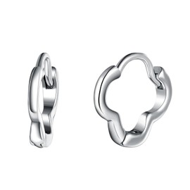Yumilok Clover Earrings Hoop Earrings Men Women Stainless Steel Stud Earrings Nose Lip Earrings Hoop Huggie Cartilage Helix Tragus Piercing Earrings, Stainless Steel