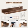 16 Inch Picture Ledge Shelf with Lip Set of 8,Walnut