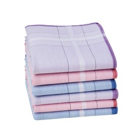 HOULIFE Women's Handkerchiefs Made of Pure Combed Cotton Handkerchiefs 3 Colours for Everyday Use 6/12 Pieces 28 x 28 cm Christmas Gifts - 28x28cm