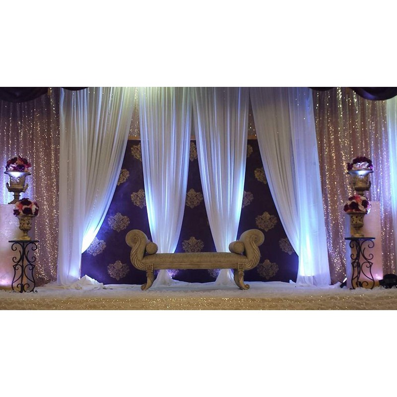 AK Trading 115" x 120" White Chiffon Drapes Panels for