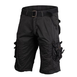 Mil-Tec Brand Germany Military Style Black Cargo Shorts Prewashed Vintage Style