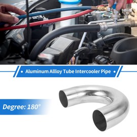 TUCKBOLD 70mm/2.8"OD 180 Degree U Bend 6061 Aluminum Alloy Tube Intercooler Air Intake Connection Hose Double Flat Head 150mm 5.9" 1mm 0.04"