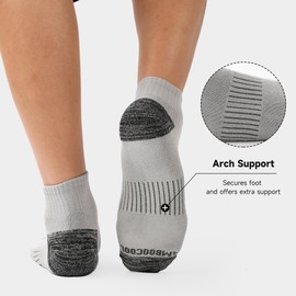 BAMBOO COOL Men's Ankle Socks Athletic Low Cut Cushioned Moisture Wicking, Running Socks Arch Support Breathable, 6 Pack Socks Multicolor