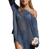 CUPSHE Women's Crochet Cover Up Cutout Drop Shoulder Long Sleeves