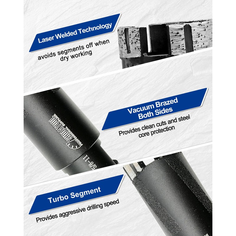 SHDIATOOL Diamond Core Drill Bits 4 Inch for Hard Stone