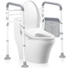 Toilet Safety Rails-Adjustable Toilet Safety Frame, FoldableTtoilet Support Rails with