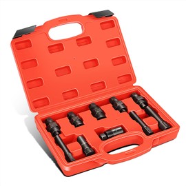 DNA MOTORING 10pc Motorcycle Fly Wheel Puller Set, Universal Flywheel Puller Set Compatible with Yamaha Honda Suzuki Kawasaki Ducati, Red, TOOLS-00608