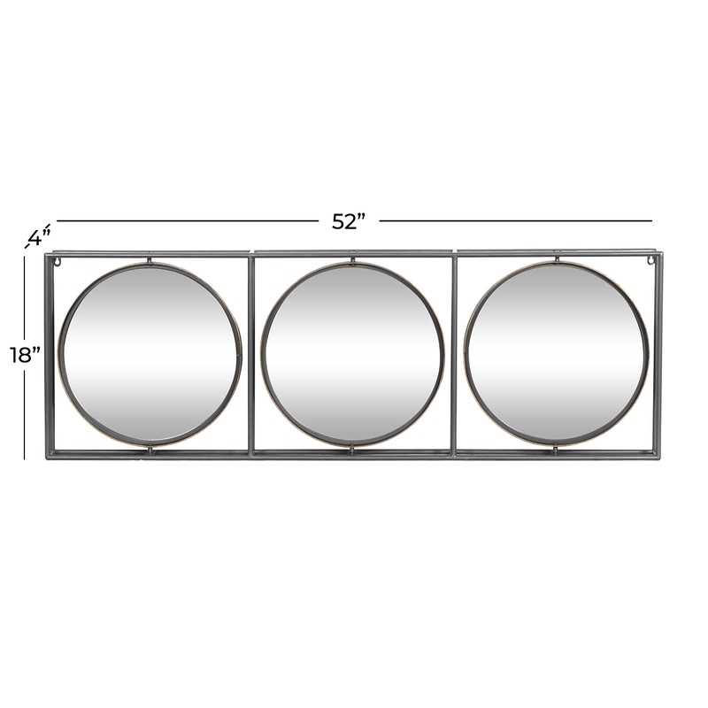 Deco 79 Metal Wall Mirror with Grid Frame, 52" x