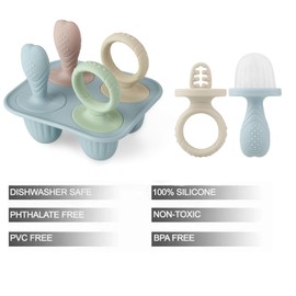 PandaEar 2 Pack Silicone Popsicles Molds for Toddlers, Mini Breastmilk Popsicle Molds, Ice Pop Mold with Sticks & 8-Cavity, BPA Free