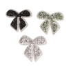 18pcs Bow Knot Rhinestones Patches Silver Black Green Exquisite Iron