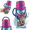 HOVUK 600ml Minnie Mouse Water Bottle with Carry Strap, Push