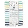 HonestBaby Organic Cotton Fitted Crib Sheet, Rainbow Stripe Blues, One