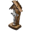 Olive Wood Catholic Devotional Shrine (Saint Benedict Cross)