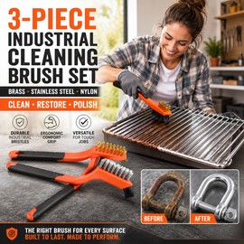 Hard Bristle Cleaning Brush for Rust & Detail Scrubbing – Portable 7-Inch Tool for Metal, Grout & DIY