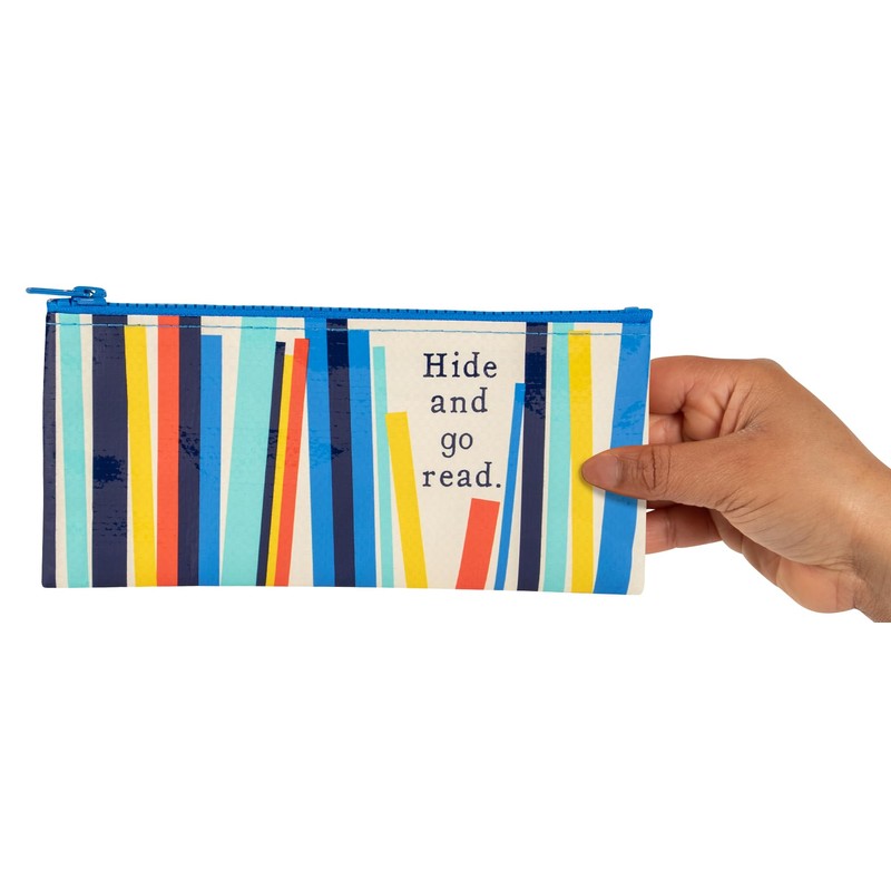 Blue Q Hide and Go Read Pencil Case Chunky Zipper,