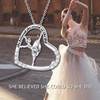 MISTBEE Ballerina Necklace Sterling Silver Engraved Inspirational Necklace She Believed