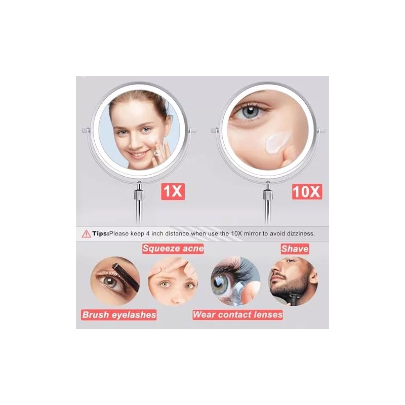 Tushengtu 8 Espejo De Maquillaje Con Luces Y Led De