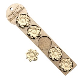 WoodUbend WUB1117 Medium Petalled Flowers - Appliques - Heat Bendable & Flexible Wood Onlays 4x4cm - DIY Craft, Furniture & Home Decor - Easy to Apply & Paint - Versatile & Reusable Decals (5 Pack)