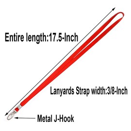 Lanyards Bulk Lanyards for ID Badges 50 Pack Each 17.7-Inch Lanyard Clip Woven Badge Lanyard with Clip Swivel Hooks, red