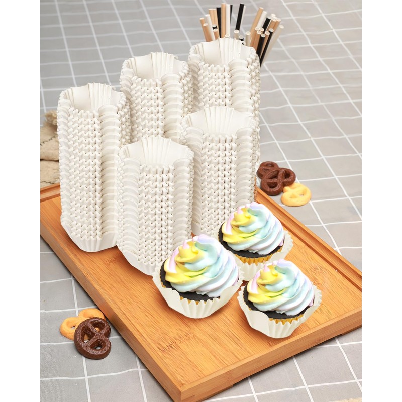 Gcardist Square 200-Count White Cupcake Liners Muffin Linner No Smell,