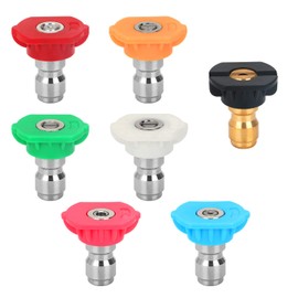 STYDDI Pressure Washer Nozzle Set - 5 Degrees Nozzle, 2 Storie Nozzle, 7 Pack, 1/4" Connect, 2.5 GPM, 4500 PSI Rated