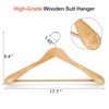 TOPIA HANGER Wide Shoulder Wooden Hangers, Suit Hangers with Non