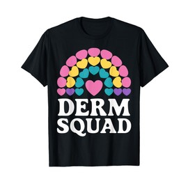 Derm Squad Colorful Heart Rainbow Dermatology Colorful T-Shirt