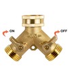 Triumpeek Brass Garden Hose Splitter, 3/4 Inch 2-Way Y Brass
