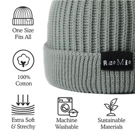 Raomio 100% Cotton Beanie – Stretchable, Unisex All Ages Winter Hat for All-Season Comfort, Dark Sienna