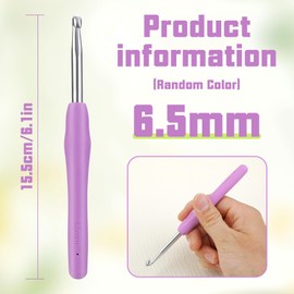 Crochet Hook, 6.5 mm Ergonomic Crochet Hook, Crochet Needles, Ergonomic Handle Crochet Hook, Knitting Needles with Soft Handle Beginners and Experienced Crochet Hobbyists (6.5 mm)