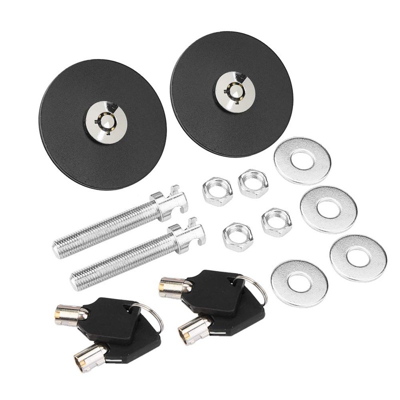 KIMISS Car Hood Locks, 2pcs Universal Aluminum Alloy Engine Hood