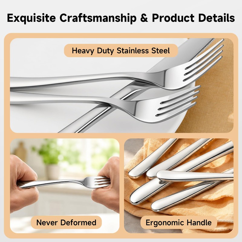 Silverware Set for 4, 20 Piece Stainless Steel Flatware Cutlery