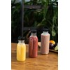 Nipter Plastic Bottles for Filling, Square Bottles, Transparent Smoothie Bottle,