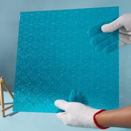 Lanyani 12x12 inch Stained Glass Sheets Transparent Cathedral Art Glass for Stained Glass Projects Mosaic Crafts,2 Sheets of Blue