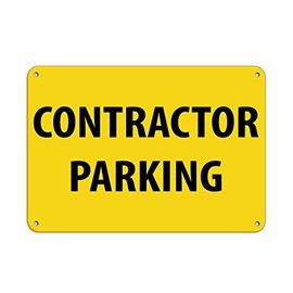 Aluminum Horizontal Metal Sign Multiple Sizes Contractor Parking Area Yellow Reserved All Over Weatherproof Street Signage 24x18Inches