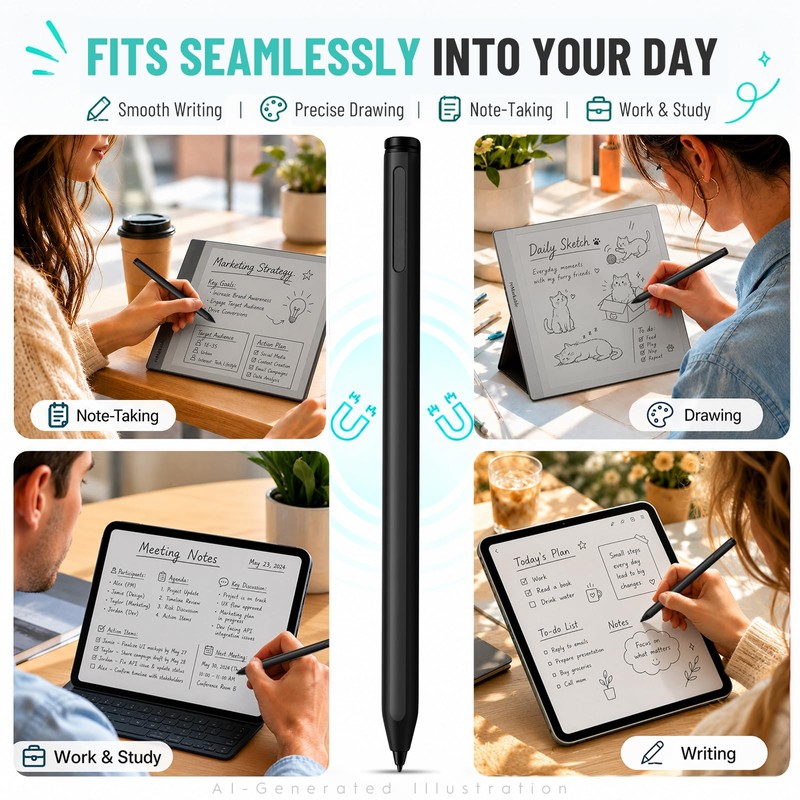 Magnetic Stylus Pen for Remarkable 2 with Eraser, 4096 Pressure