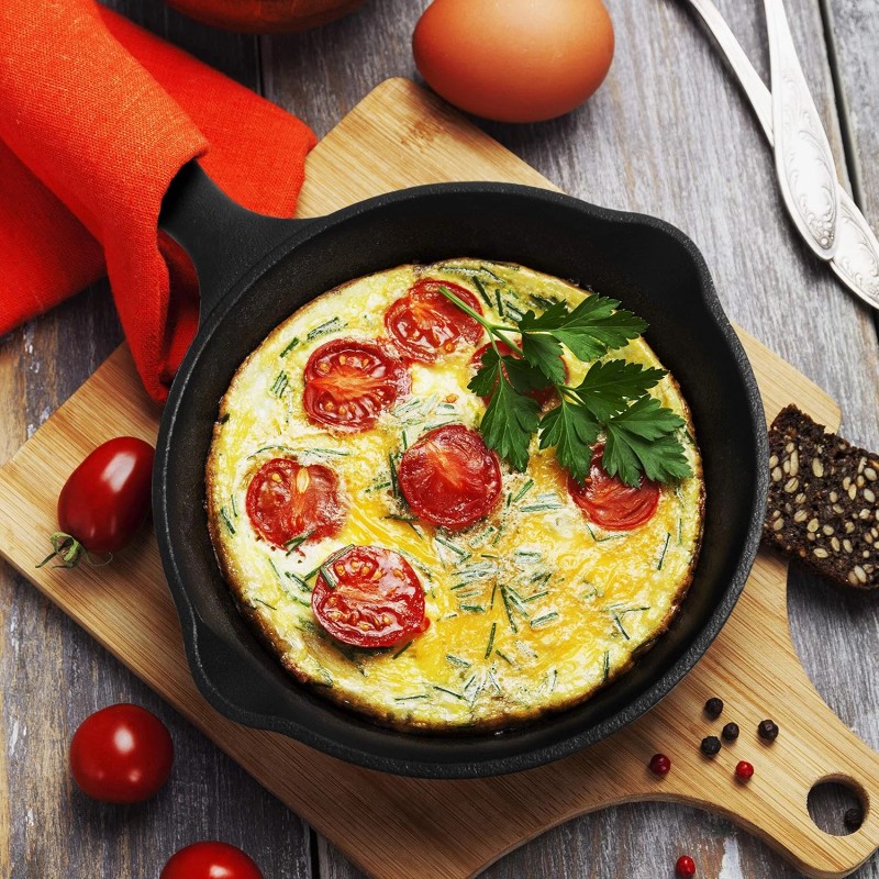 Commercial Chef 6.5 Inch Cast Iron Skillet, Black