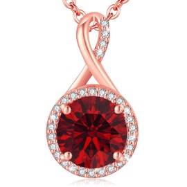 LAVUMO Necklaces for Women 925 Sterling Silver Birthstone Necklace Pendant Jewellery Gifts for Her Girlfriend Mum Wife Birthday Valentines Christmas Mothers Day Anniversary