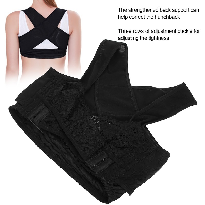 Chest Brace Up Women Breast Support Black Bra Shapewear Vest