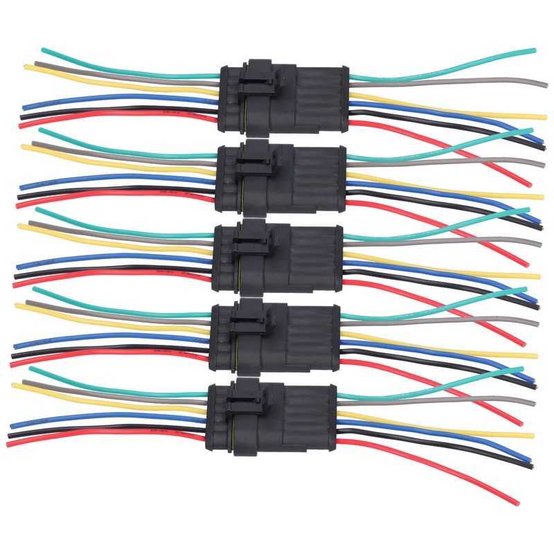 5Pcs Way Car Electrical Connector Waterproof Antiflaming Resilient Antioxidant Automotive