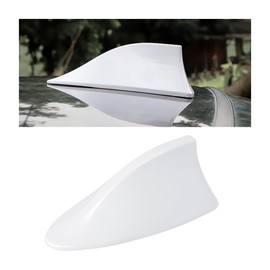 Shark Fin Antenna Cover for Car, Automotive Top Roof Aerials AM/FM Radio Signal Base, Vehicle Shark Fin Shape Cover with Adhesive Tape, Car Accessories Universal for Most Sedan, SUV, Van (White)