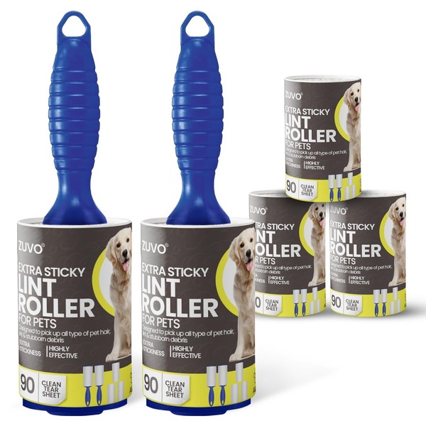 Lint Roller with 2 Handles & 5 Refills, Pet Hair