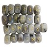 Loveliome Natural Rune Stones Set, Polished Engraved Elder Alphabet Magic