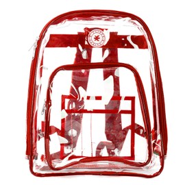 Heavy Duty Clear Backpack Quality See Through Student Bookbag Durable PVC Travel Transparent Workbag Stadium Security Bag | Red