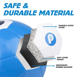 PP PICADOR Soccer Ball Size 3 4, Sparkling Girls Soccer Ball for Kids Toddlers Children Indoor Outdoor Backyard Play Sport Ball (Blue Number, 4)