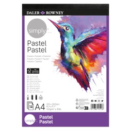 Daler-Rowney Simply Pastel Paper Pad, A4, 150gsm, 14 Sheets, Drawing & Sketching, Ideal for Entry-Level Artists & Hobbyists, White